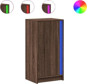 vidaXL Ντουλάπι με Φώτα LED Καφέ Δρυς 42,5x34x85 εκ. Επεξ. Ξύλο