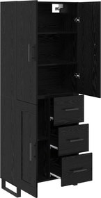 vidaXL Highboard 2 τμχ. Μαύρη Οξυά 69,5 x 34 x 180 εκ.
