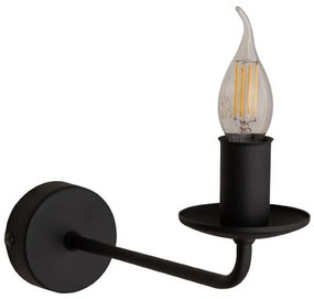 Απλίκα Φωτιστικό Τοίχου E14 40W IP20 Μαύρο Limal 4611 TK Lighting-4611-Μαύρο 4611