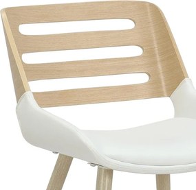 Καρέκλα Brody pu λευκό-πόδι φυσικό 51x55x76 εκ.