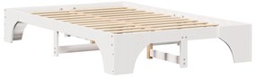 vidaXL Κρεβάτι Λευκό Αντοχής ξύλο 120 x 190 cm Κρεβάτι Ορθογώνιο