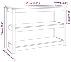 Τραπέζι κονσόλα Καφέ μελί 110x40x74 εκ. Μασίφ Ξύλο Πεύκου - Καφέ