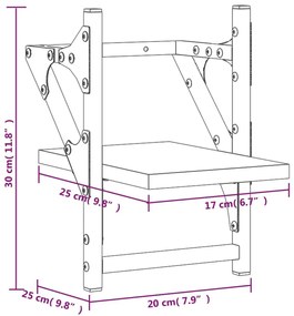 Ράφια Τοίχου με Μπάρα 2 τεμ. Καπνιστή Δρυς 20x25x30 εκ. - Καφέ