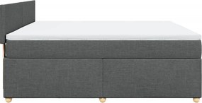 vidaXL Κρεβάτι Boxspring με Στρώμα Σκούρο Γκρι 180x200 εκ Υφασμάτιν