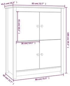 ΝΤΟΥΛΑΠΙ ΓΚΡΙ 83 X 41,5 X 100 ΕΚ. ΑΠΟ ΜΑΣΙΦ ΞΥΛΟ ΠΕΥΚΟΥ 821509