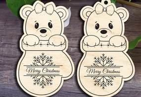 Σετ των 3 Intra απο ξύλο plywood 3mm-4mm πάχος Χριστουγεννιάτικο στολίδι Δίασταση 8x8 cm INTRAFABR-28903100