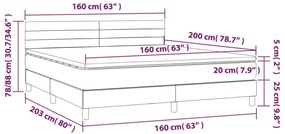 vidaXL Κρεβάτι Boxspring με Στρώμα Μπλε 160x200 εκ. Υφασμάτινο