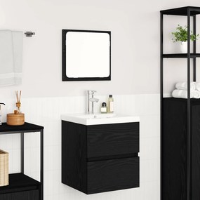 vidaXL Σετ Επίπλων Μπάνιου με συρτάρι 2 pcs Μαύρος Δρυς και Λευκό