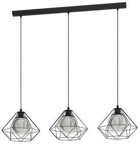 Φωτιστικό Οροφής-Ράγα 'Vernham' 43483 Black-Clear Eglo Metal, Glass