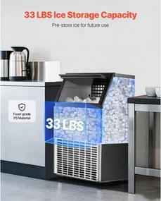 VEVOR Commercial Ice Maker Freestanding Cabinet Machine 130lbs/24H 45 Ice Cubes