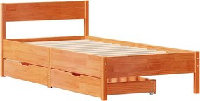 vidaXL Σκελετός Κρεβ. Χωρίς Στρώμα Καφέ Κεριού 75x190 εκ Μασίφ Πεύκο