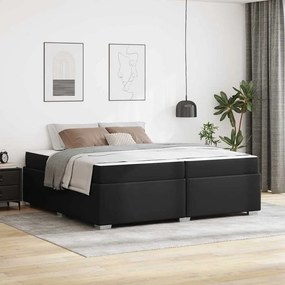 vidaXL Σκελετός Κρεβατιού με στρώμα Μαύρο 200 x 200 cm ύφασμα