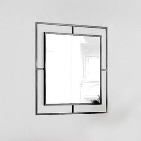 0207502 Καθρέφτης τοίχου Corner Megapap αλουμινίου χρώμα μαύρο 58,6x2x58,6εκ. Αλουμίνιο, 1 Τεμάχιο