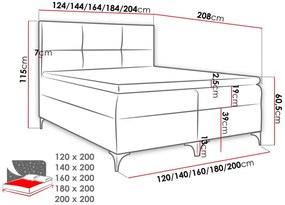 Επενδυμένο κρεβάτι Fava-Siel-140 x 200