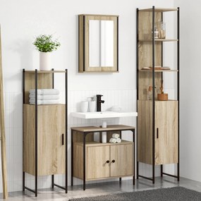 vidaXL Σετ Επίπλων Μπάνιου 4 pcs Sonoma Δρυς 33 x 33 x 185.5 εκ
