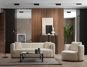 Τριθέσιος Καναπές Κρέμα ROYAL 225x90x75