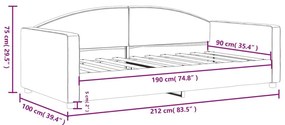 Καναπές Κρεβάτι Σκούρο Γκρι 90 x 190 εκ. Υφασμάτινος - Γκρι