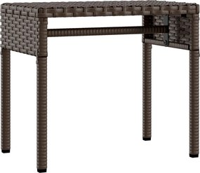 vidaXL Ξαπλώστρες 2 Τεμ. Καφέ Συνθ. Ρατάν με Σκίαστρα και Τραπεζάκια