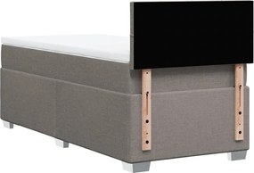 vidaXL Κρεβάτι Boxspring με Στρώμα Taupe 90x190 εκ.Υφασμάτινο