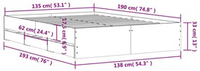 ΠΛΑΙΣΙΟ ΚΡΕΒΑΤΙΟΥ ΜΕ ΣΥΡΤΑΡΙΑ SONOMA ΔΡΥΣ 135X190ΕΚ. ΕΠΕΞ. ΞΥΛΟ 3207310