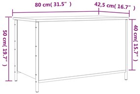 Παγκάκι Αποθήκευσης Γκρι Sonoma 80x42,5x50εκ Επεξεργασμένο Ξύλο - Γκρι