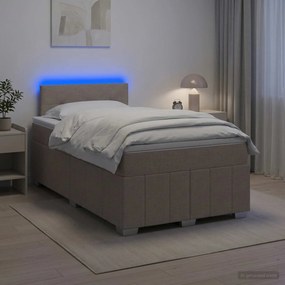 vidaXL Κρεβάτι box spring με στρώμα Taupe 120 x 190 cm Ύφασμα