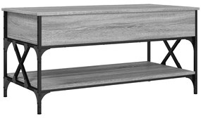 vidaXL Τραπεζάκι Σαλονιού Γκρι Sonoma 100x50x50 εκ. Επεξ. Ξύλο/Μέταλλο