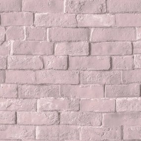 Ταπετσαρία Τοίχου Νεανική Bricks Ροζ L90503 53 cm x 10 m