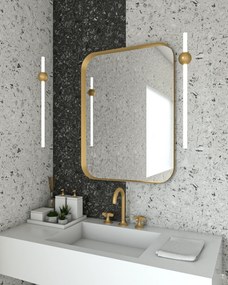 Καθρέπτης Iron Curved 60x80,χάλυβας λάμα 3εκ. Χρώμα Λάμας: Brushed (ανθρακί), Τοποθέτηση: Οριζόντια