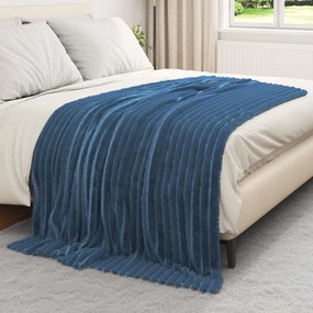 vidaXL Ριχτάρια 6 pcs Σκούρο μπλε 200 x 150 cm Μαλλί