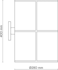 Απλίκα Τοίχου Rania Wall 28cm Μαύρο