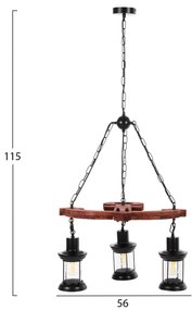 ΦΩΤΙΣΤΙΚΟ ΟΡΟΦΗΣ 3-ΦΩΤΟ HM4115 ΞΥΛΟ-ΜΕΤΑΛΛΟ-ΓΥΑΛΙ 115Υ εκ. (1 Τεμμάχια)