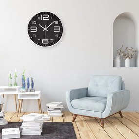 Ρολόι τοίχου μαύρο Ø30.5εκ.