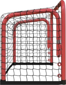 vidaXL Τέρμα Χόκεϊ με Δίχτυ Κόκκινο/Λευκό 68x32x47 εκ. Ατσάλι/Πολυεστ.