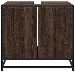vidaXL ντουλάπι νιπτήρα μπάνιου καφέ δρυς 65x33x60 cm