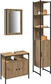 vidaXL Σετ Επίπλων Μπάνιου 3 pcs Artisan Oak Επεξεργασμένο ξύλο
