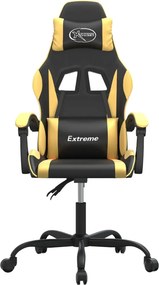 vidaXL Καρέκλα Gaming Μαύρο/Χρυσό από Συνθετικό Δέρμα