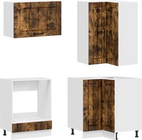 vidaXL Μονάδα κουζίνας LUCCA 8 pcs Καπνισμένο Ξύλο Δρυός