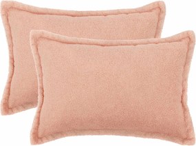 vidaXL Κάλυμμα Μαξιλαριού 2 pcs HOUTEN Ροζ 50 x 75 cm Μπουκλέ