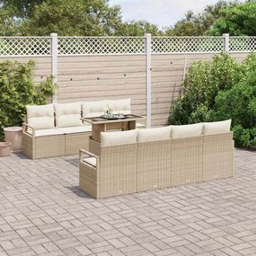 vidaXL Σετ Καναπέ Κήπου 7 pcs μπεζ και κρεμ 100 x 55 x 73 εκ