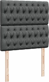 vidaXL Κρεβάτι Boxspring με Στρώμα Σκούρο Γκρι 90x190 εκ. Υφασμάτινο