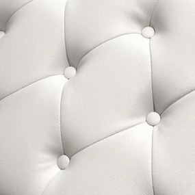 Ταμπουρέ Υποπόδιο ΕΜΜΑ τύπου CHESTERFIELD PU Λευκό ματ 80x44x39Y εκ. 80x44x39 εκ.