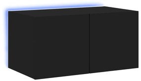 vidaXL Έπιπλο Τοίχου Τηλεόρασης με LED Μαύρο 60x35x31 εκ.