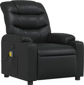 vidaXL Πολυθρόνα Μασάζ Ανακλινόμενη Μαύρη από Συνθετικό Δέρμα
