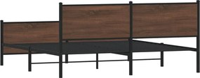 vidaXL Σκελετός Κρεβ. Χωρίς Στρώμα Καφέ Δρυς 200x200 εκ. Μεταλλικό