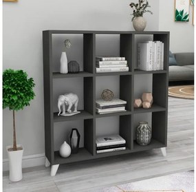Βιβλιοθήκη μελαμίνης Saul Megapap ανθρακί 88,2x20x88,2εκ. GP041-0009,4-GP041-0009,4-Ανθρακί GP041-0009,4