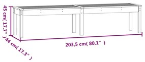 ΠΑΓΚΟΣ ΚΗΠΟΥ ΔΙΘΕΣΙΟΣ 203,5X44X45 ΕΚ. ΜΑΣΙΦ ΞΥΛΟ ΠΕΥΚΟΥ 824018