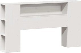 vidaXL Κρεβάτι Βιβλιοθήκη Χωρίς Στρώμα Λευκό 135x190 εκ Μασίφ Πεύκο