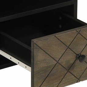 vidaXL Έπιπλο Τηλεόρασης Μαύρο 100 x 33 x 46 εκ. από Μασίφ Ξύλο Μάνγκο