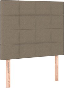 vidaXL Κρεβάτι Boxspring με Στρώμα Taupe 90x190 εκ.Υφασμάτινο